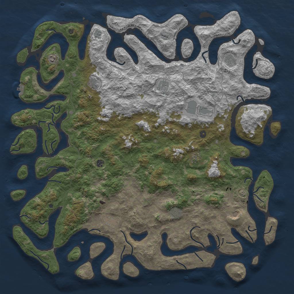 Rust Map: Procedural Map, Size: 6000, Seed: 1928354328, 15 Monuments