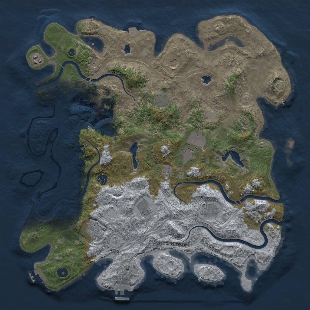 Rust Map: Procedural Map, Size: 4500, Seed: 2011586357, 16 Monuments