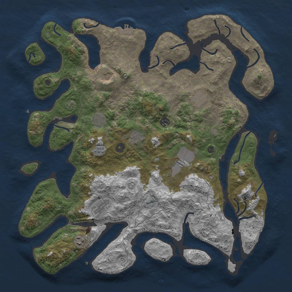 Rust Map: Procedural Map, Size: 4500, Seed: 2011586357, 13 Monuments