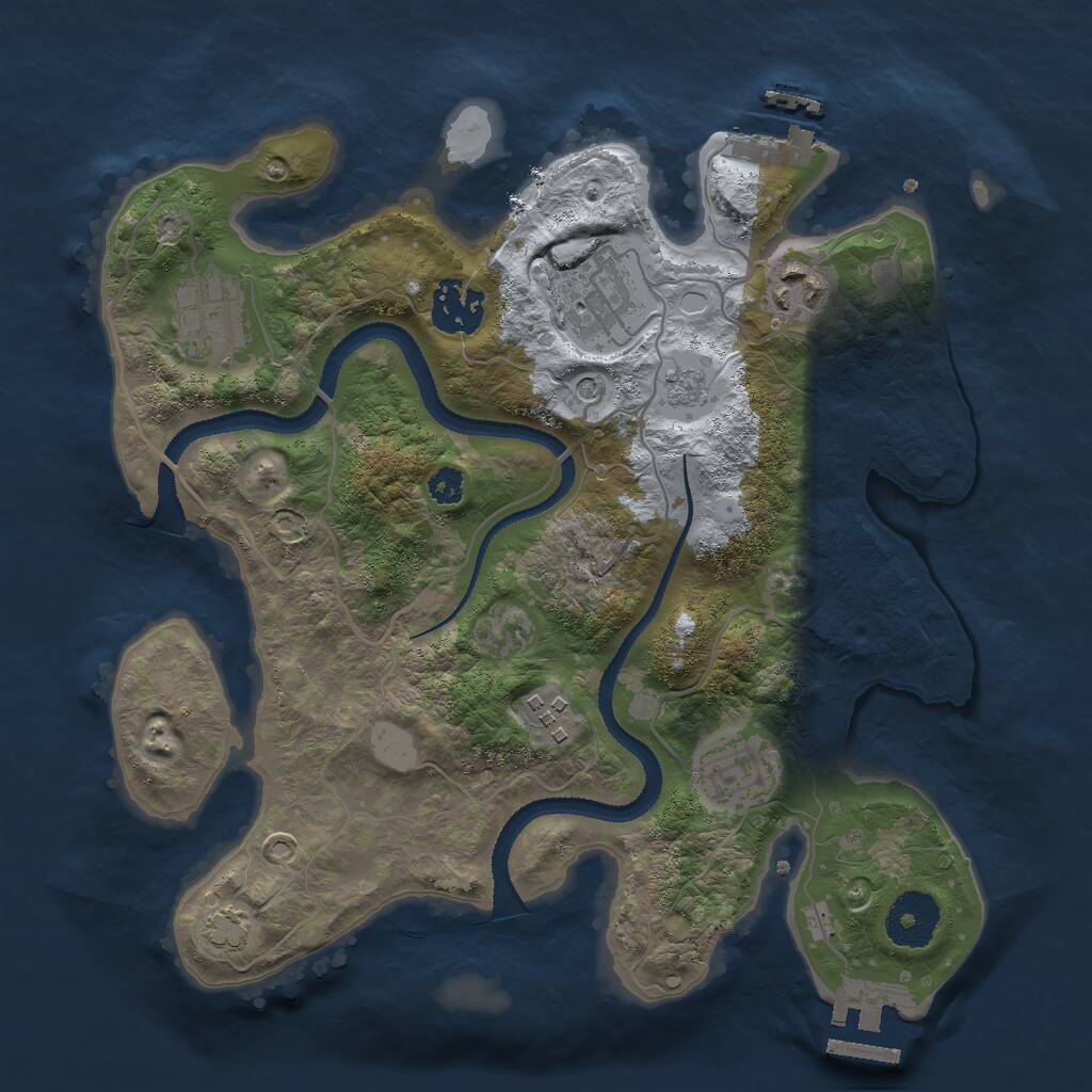 Rust Map: Procedural Map, Size: 3000, Seed: 1620705738, 12 Monuments