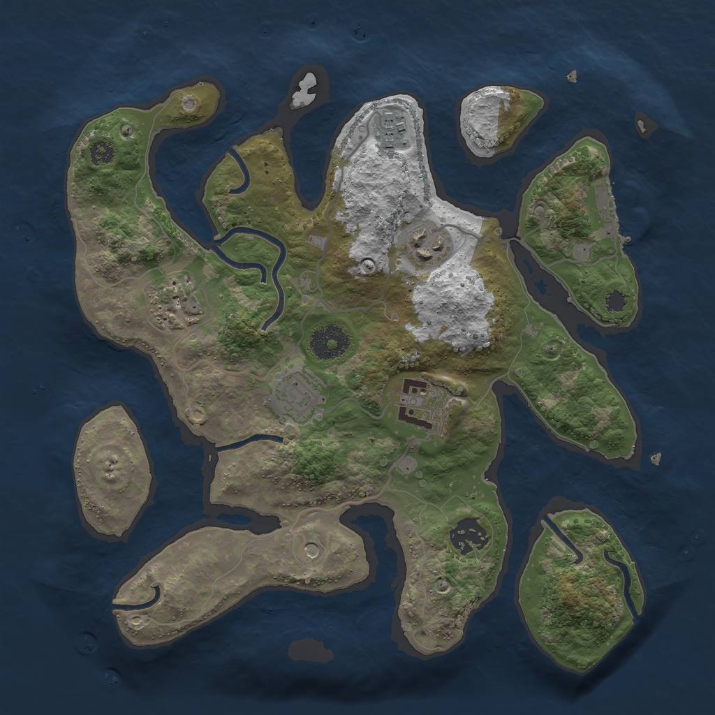 Rust Map: Procedural Map, Size: 3000, Seed: 1620705738, 10 Monuments