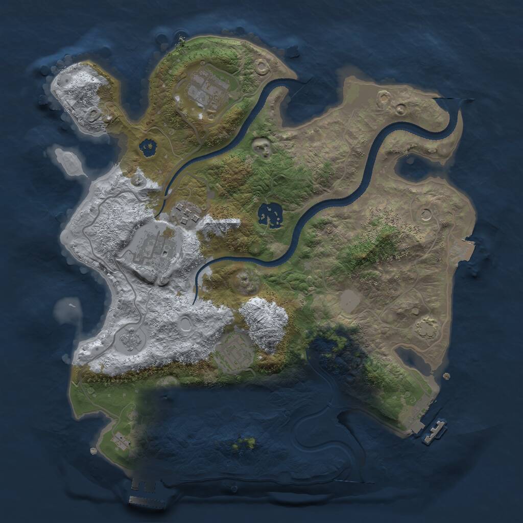 Rust Map: Procedural Map, Size: 3000, Seed: 82304, 11 Monuments