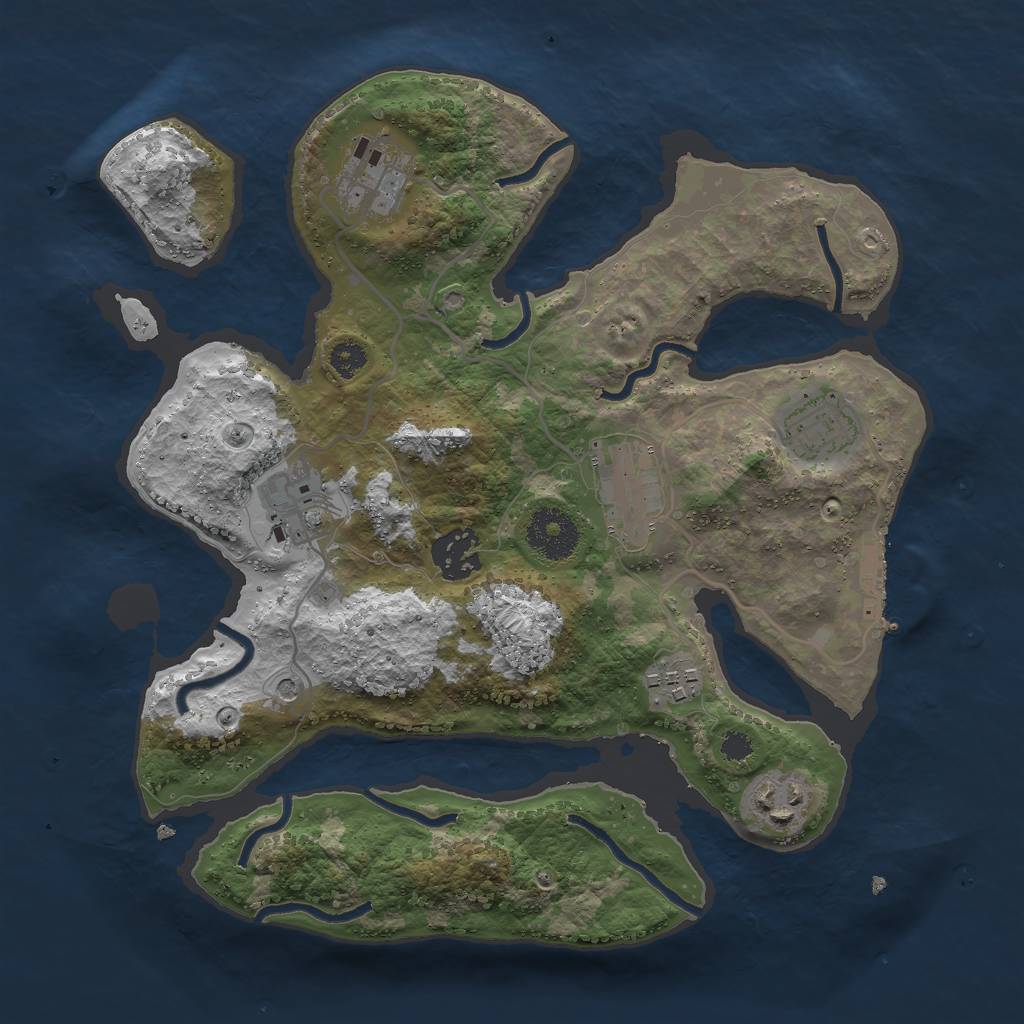 Rust Map: Procedural Map, Size: 3000, Seed: 82304, 11 Monuments