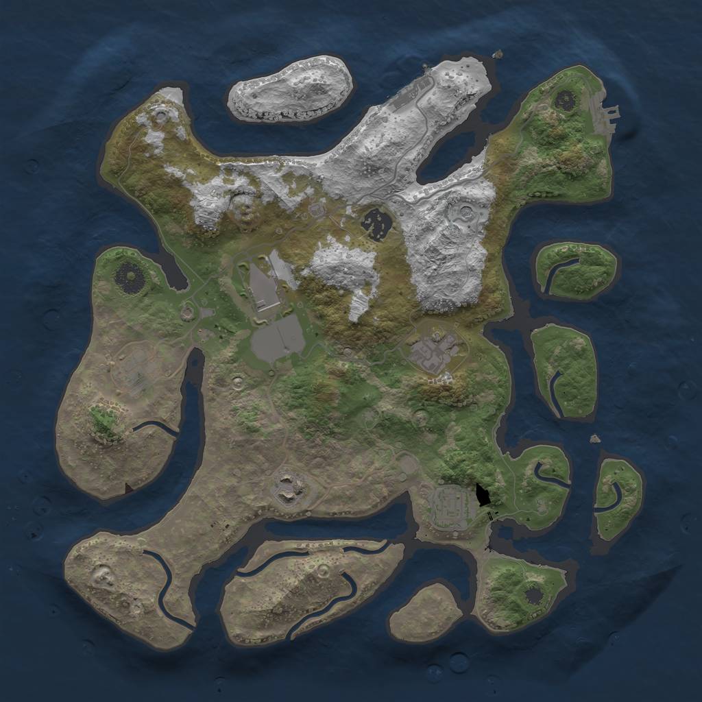 Rust Map: Procedural Map, Size: 3500, Seed: 1757811460, 11 Monuments