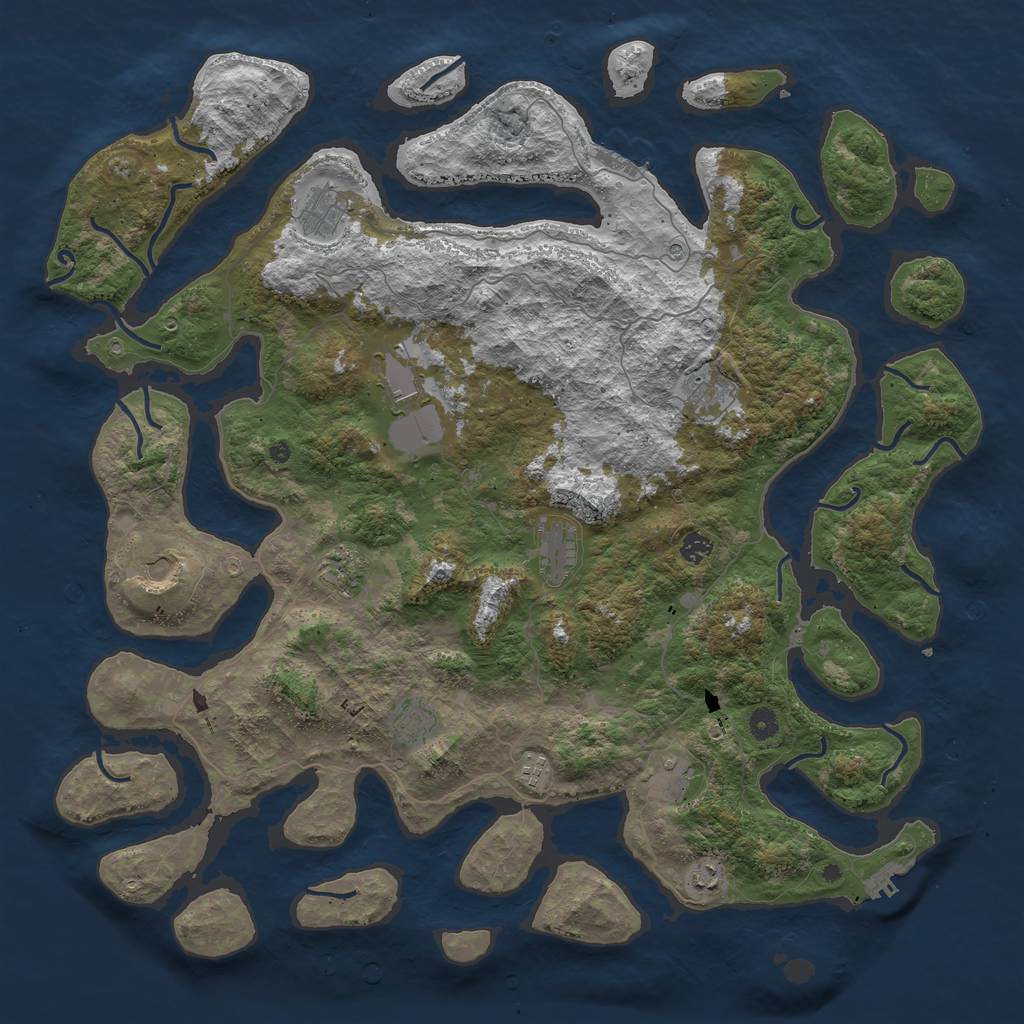 Rust Map: Procedural Map, Size: 5000, Seed: 1628909499, 16 Monuments