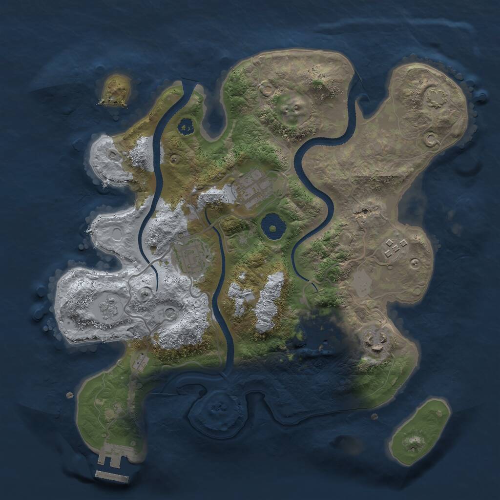 Rust Map: Procedural Map, Size: 3000, Seed: 2018476867, 10 Monuments