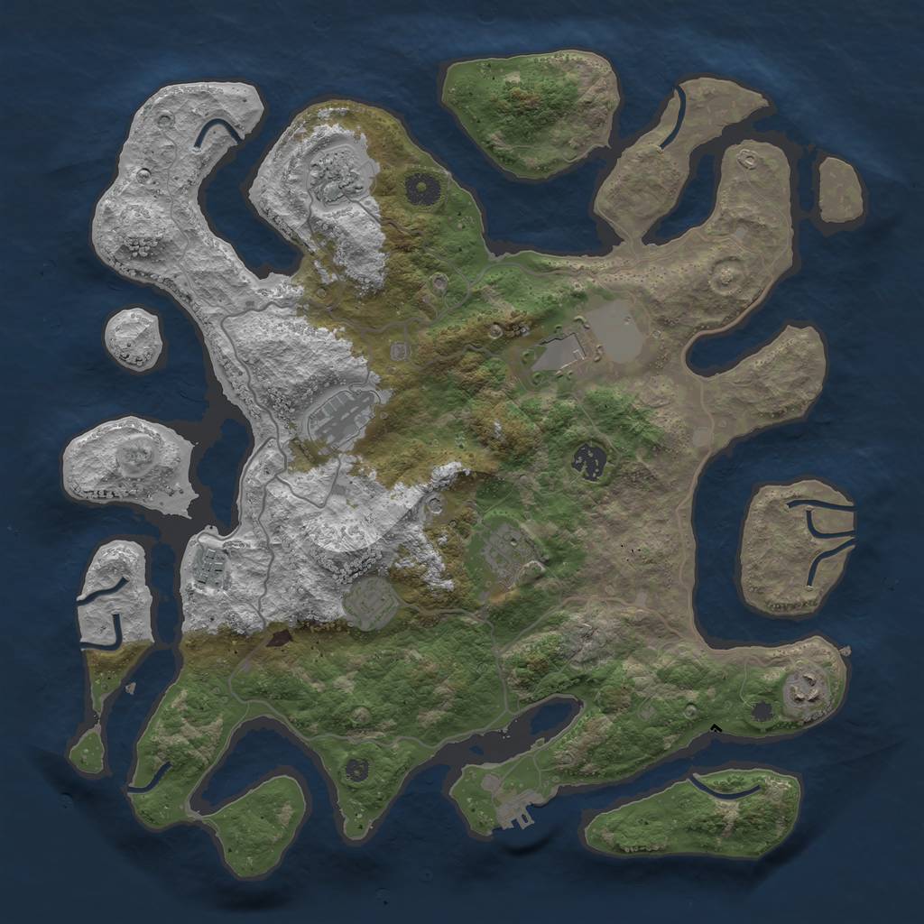 Rust Map: Procedural Map, Size: 4000, Seed: 3029534, 12 Monuments