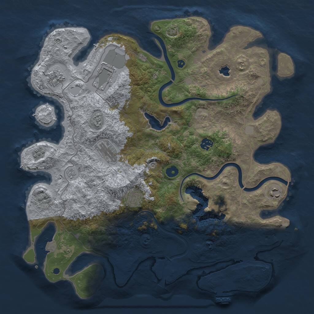 Rust Map: Procedural Map, Size: 4000, Seed: 3029534, 13 Monuments