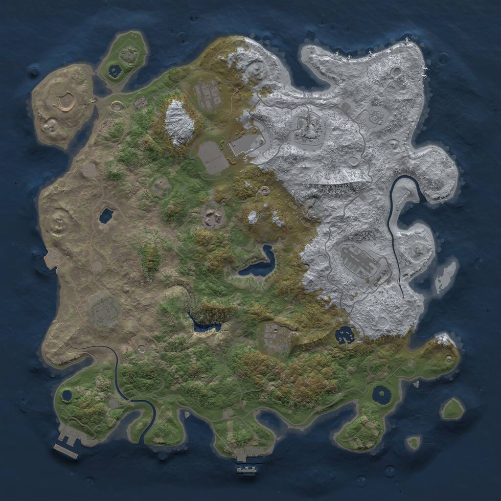 Rust Map: Procedural Map, Size: 4000, Seed: 19187, 15 Monuments