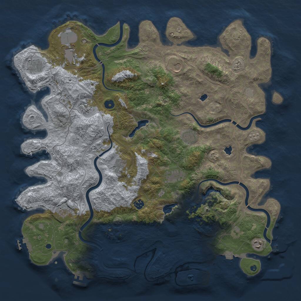 Rust Map: Procedural Map, Size: 4700, Seed: 123456, 17 Monuments