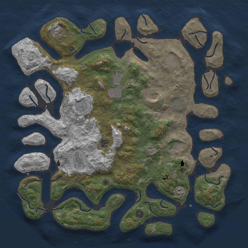 Rust Map: Procedural Map, Size: 4700, Seed: 123456, 14 Monuments