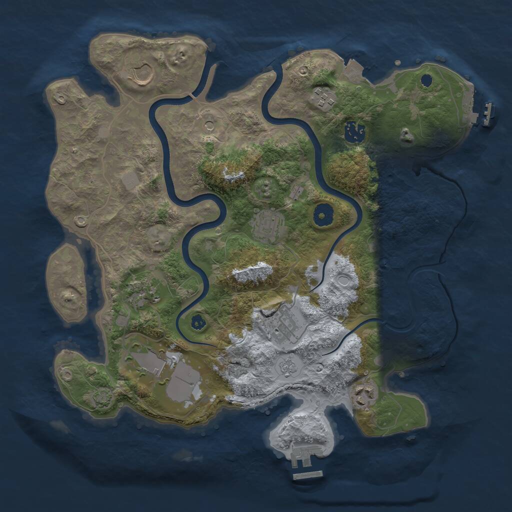Rust Map: Procedural Map, Size: 3500, Seed: 81689450, 14 Monuments