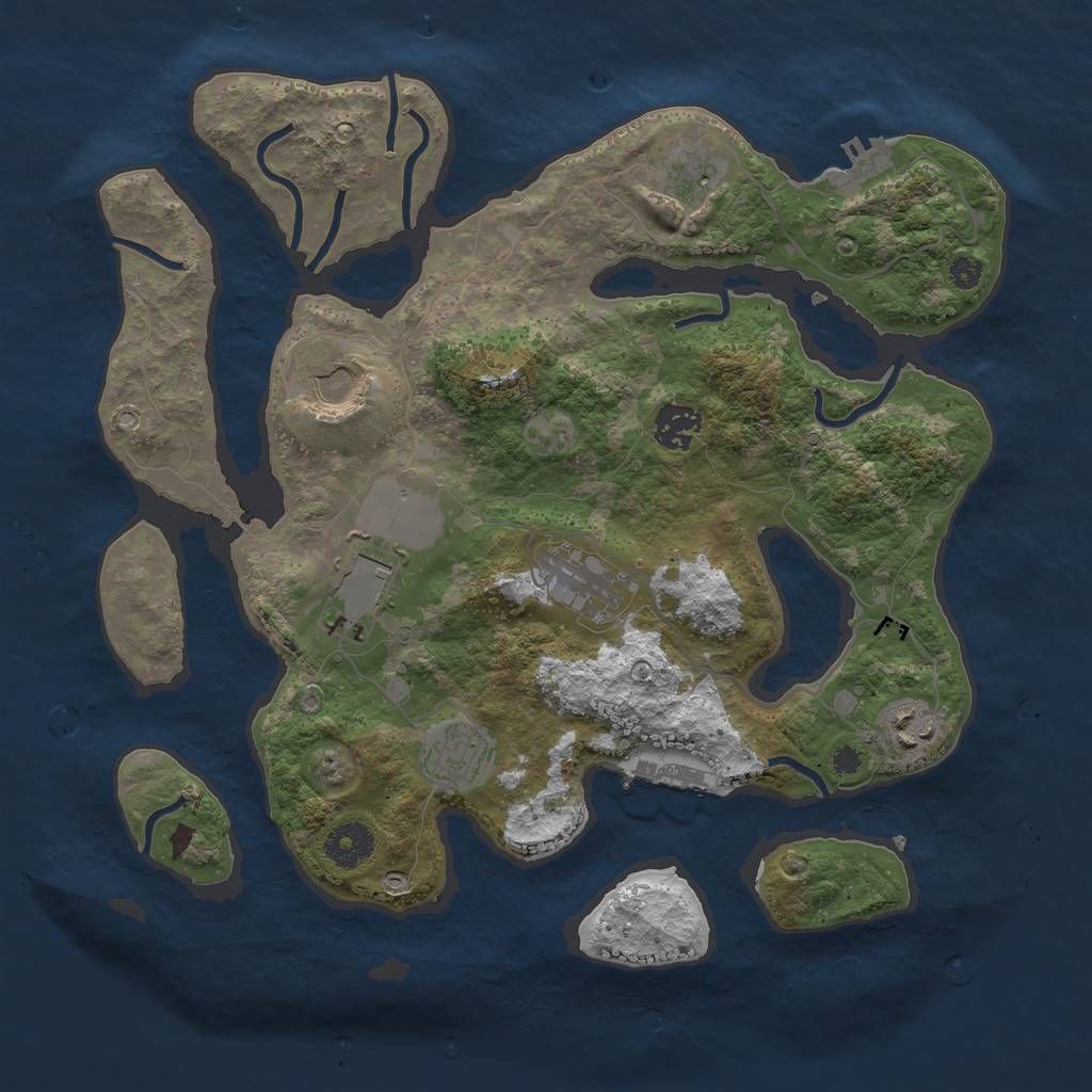 Rust Map: Procedural Map, Size: 3500, Seed: 81689450, 11 Monuments