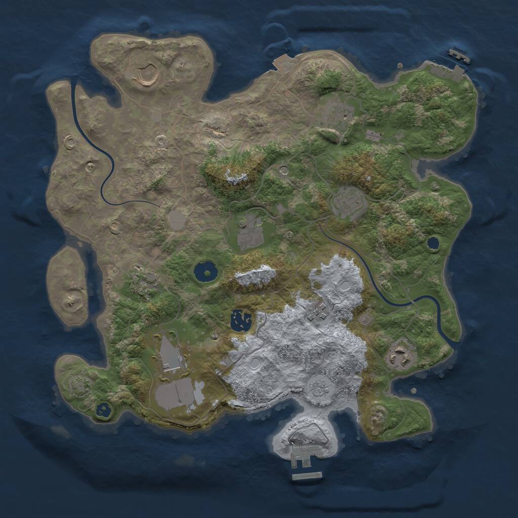 Rust Map: Procedural Map, Size: 3500, Seed: 81689450, 15 Monuments