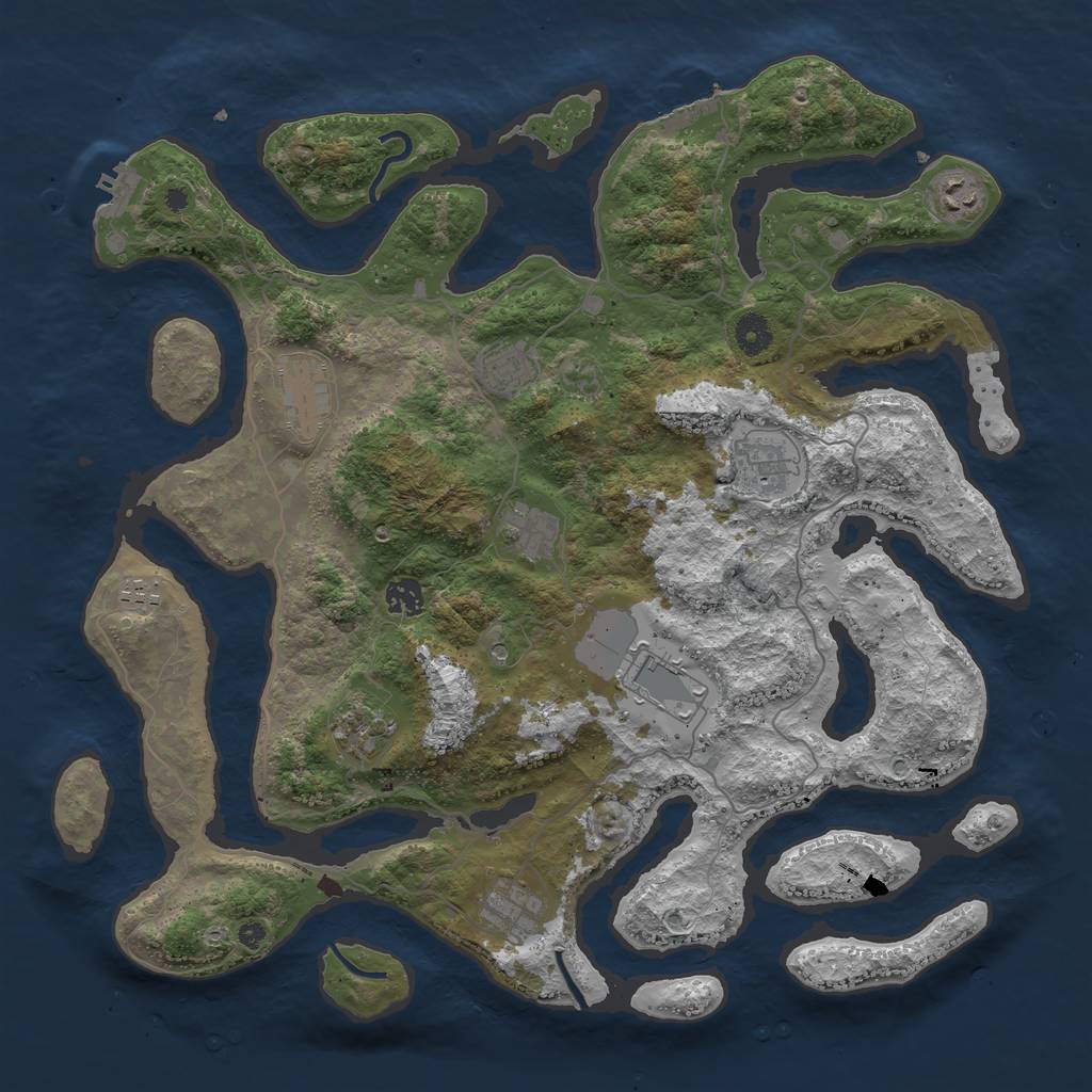 Rust Map: Procedural Map, Size: 4200, Seed: 4200, 15 Monuments