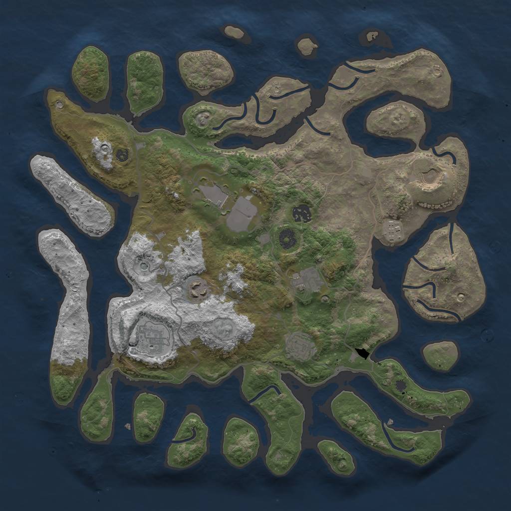 Rust Map: Procedural Map, Size: 4000, Seed: 816351846, 11 Monuments