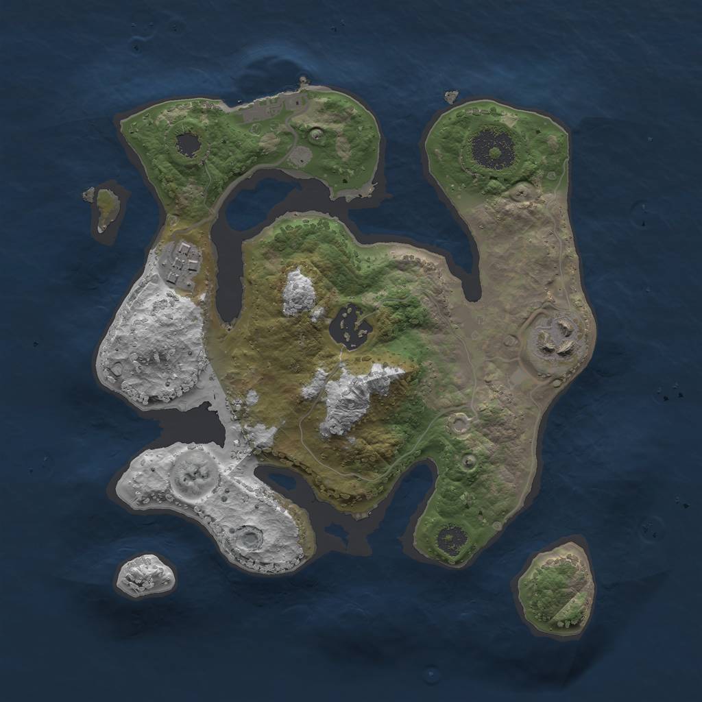 Rust Map: Procedural Map, Size: 2500, Seed: 51569, 6 Monuments