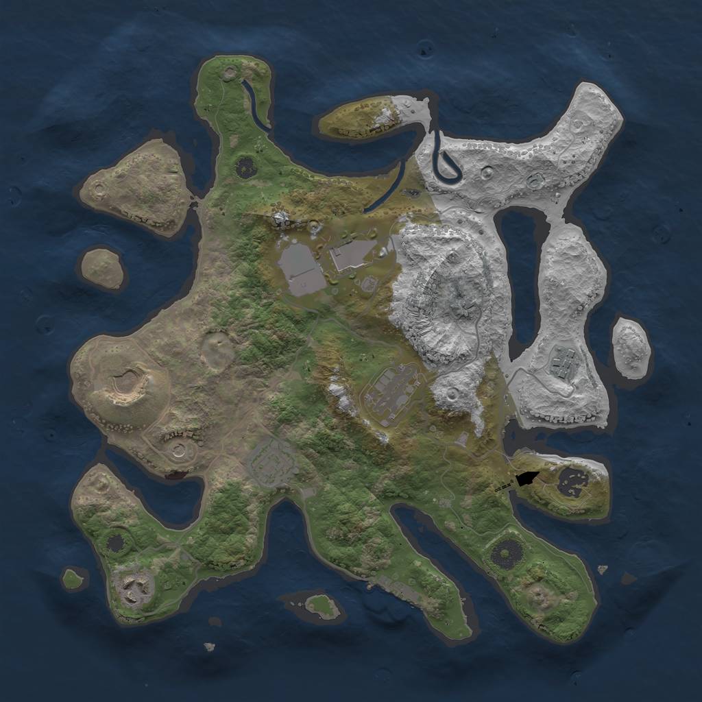 Rust Map: Procedural Map, Size: 3500, Seed: 8454481, 11 Monuments