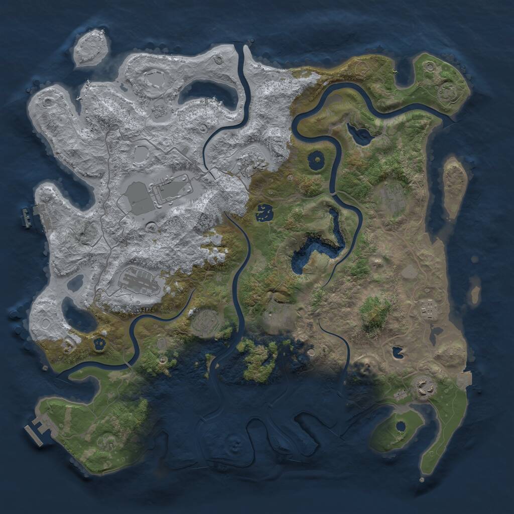 Rust Map: Procedural Map, Size: 4200, Seed: 17, 15 Monuments
