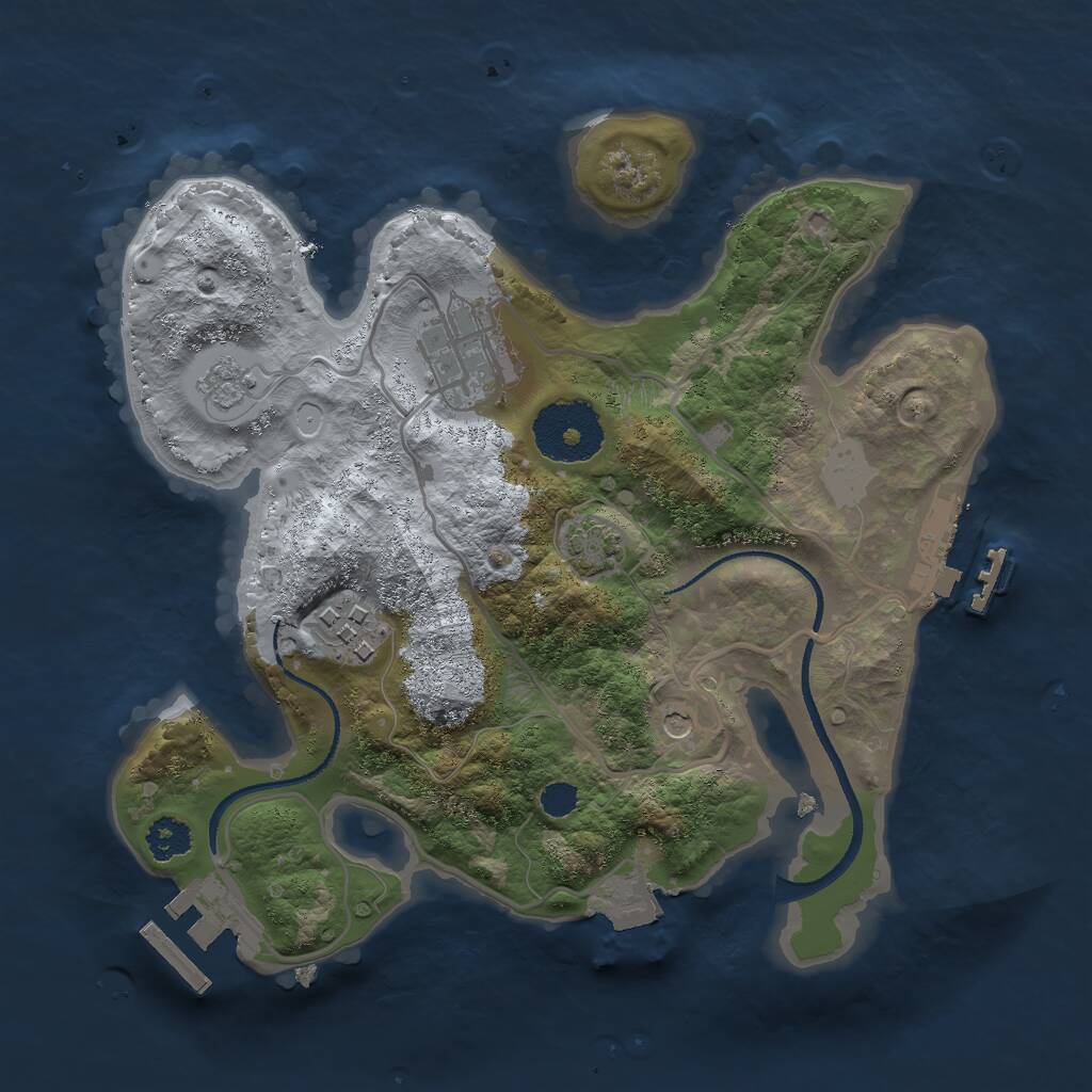 Rust Map: Procedural Map, Size: 2500, Seed: 112567, 8 Monuments