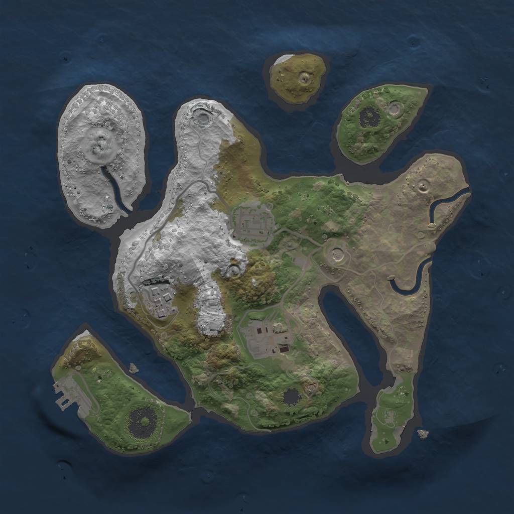 Rust Map: Procedural Map, Size: 2500, Seed: 112567, 7 Monuments