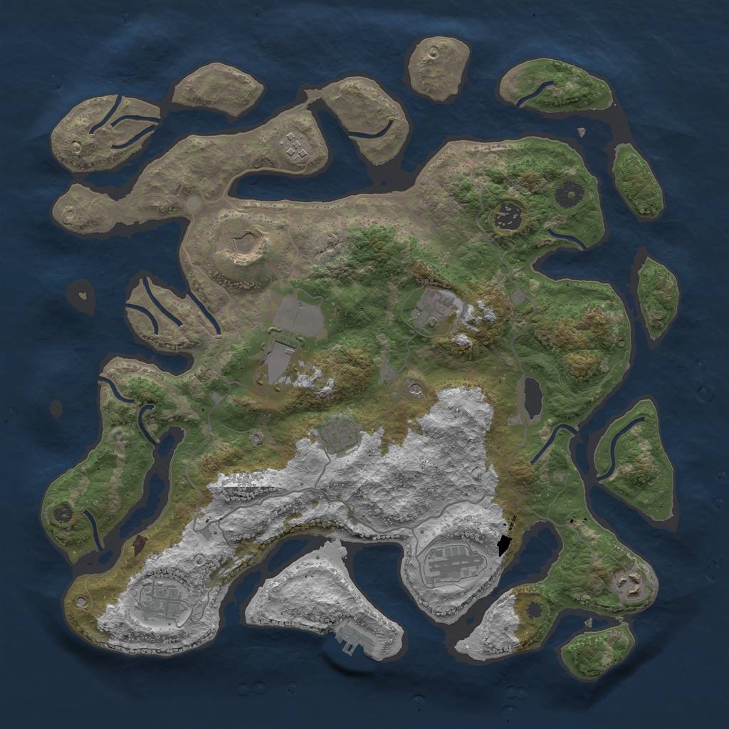 Rust Map: Procedural Map, Size: 4000, Seed: 812433349, 13 Monuments