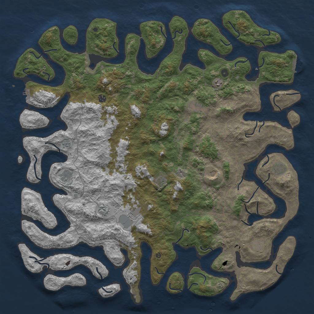 Rust Map: Procedural Map, Size: 6000, Seed: 1089634612, 16 Monuments