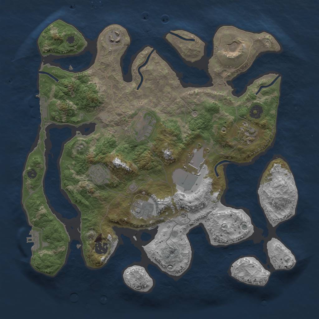 Rust Map: Procedural Map, Size: 3500, Seed: 149388712, 13 Monuments