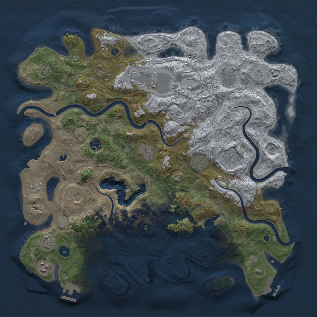 Rust Map: Procedural Map, Size: 4250, Seed: 274361, 16 Monuments