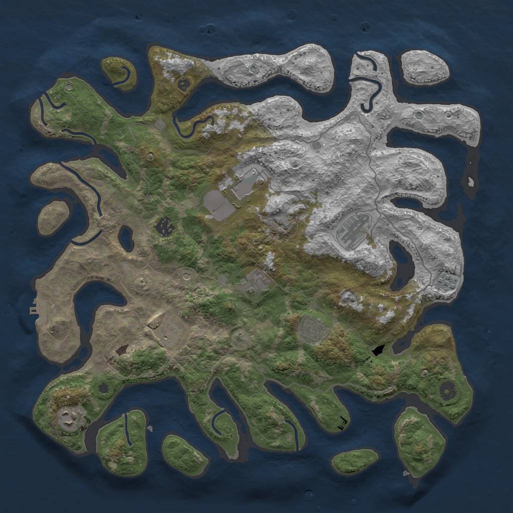 Rust Map: Procedural Map, Size: 4250, Seed: 274361, 12 Monuments