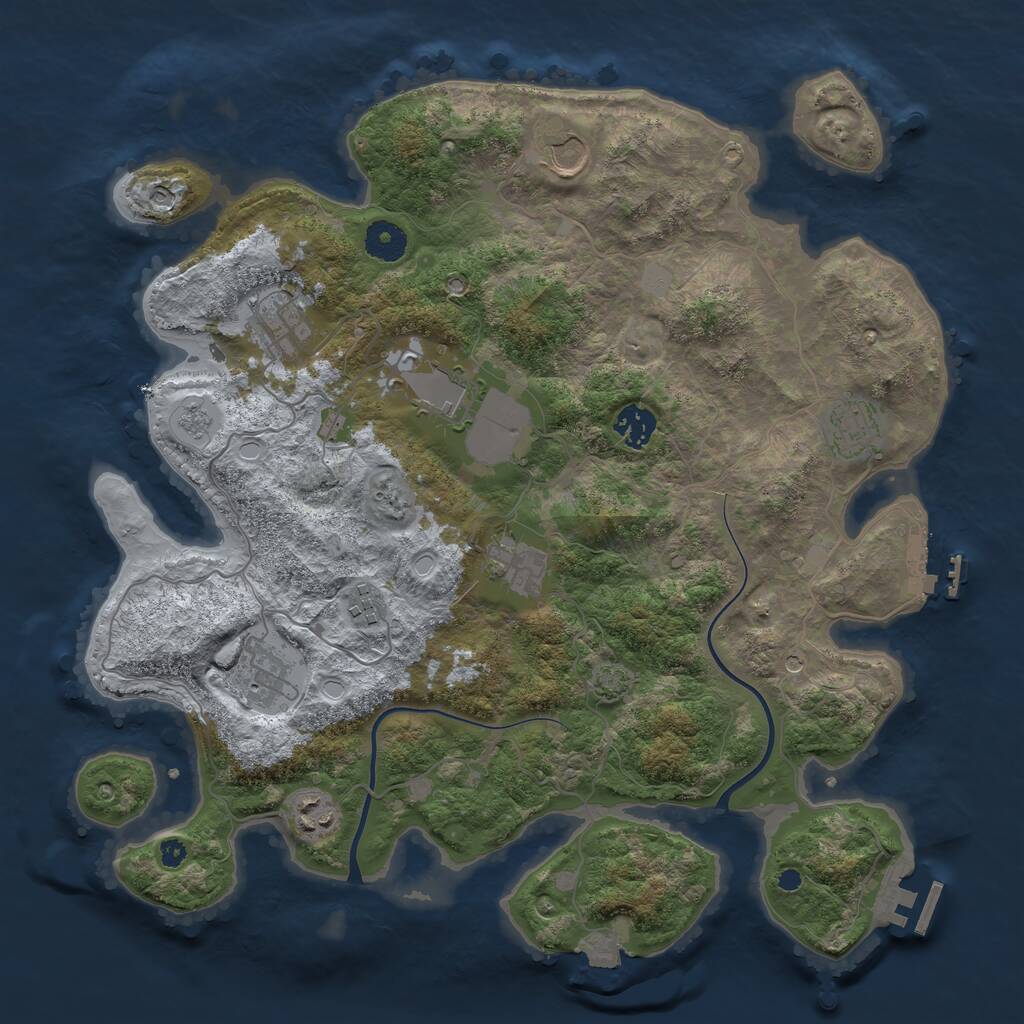 Rust Map: Procedural Map, Size: 3750, Seed: 1528585503, 15 Monuments
