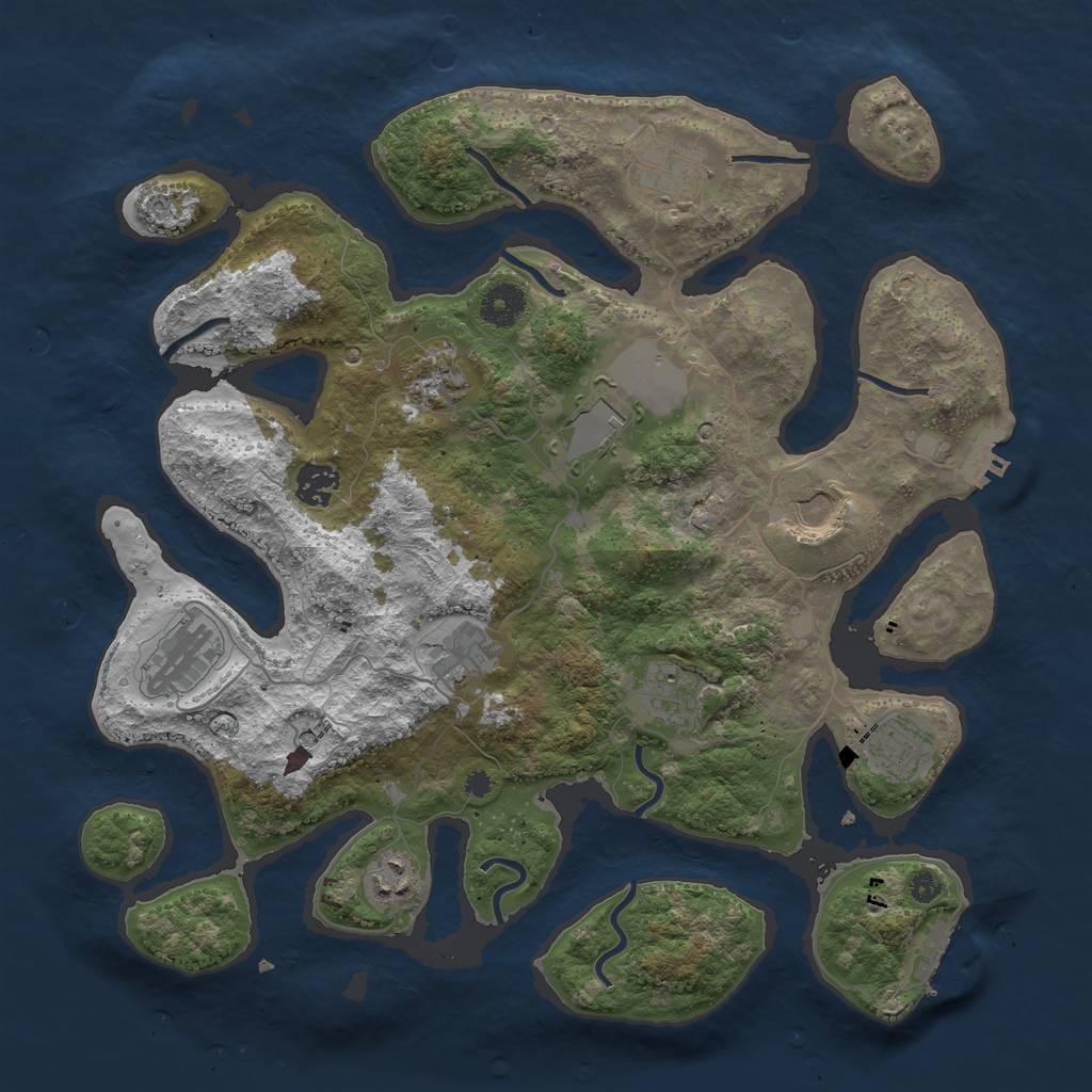 Rust Map: Procedural Map, Size: 3750, Seed: 1528585503, 15 Monuments