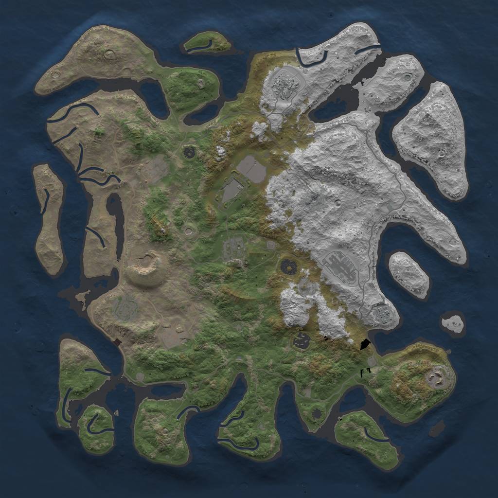 Rust Map: Procedural Map, Size: 4500, Seed: 62506, 14 Monuments