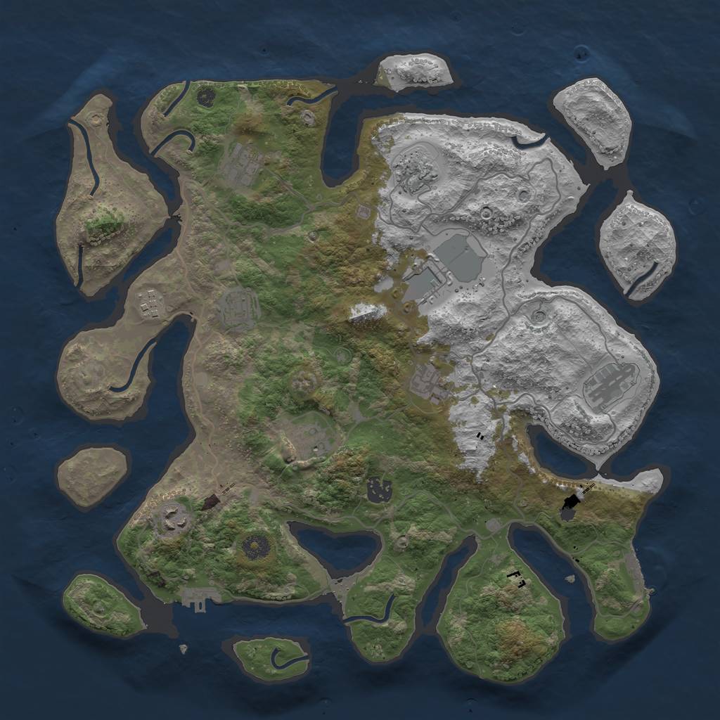 Rust Map: Procedural Map, Size: 4000, Seed: 13666777, 15 Monuments