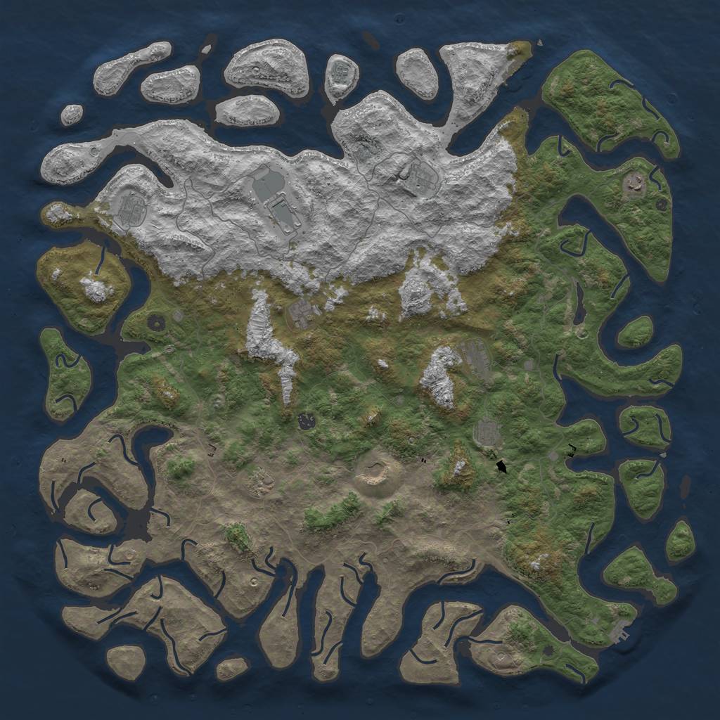 Rust Map: Procedural Map, Size: 6000, Seed: 1166611666, 16 Monuments