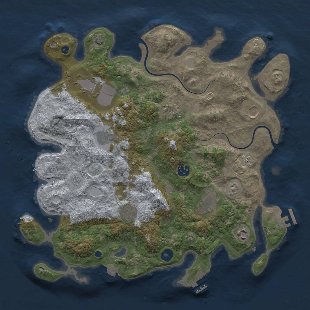 Rust Map: Procedural Map, Size: 3800, Seed: 42256479, 15 Monuments