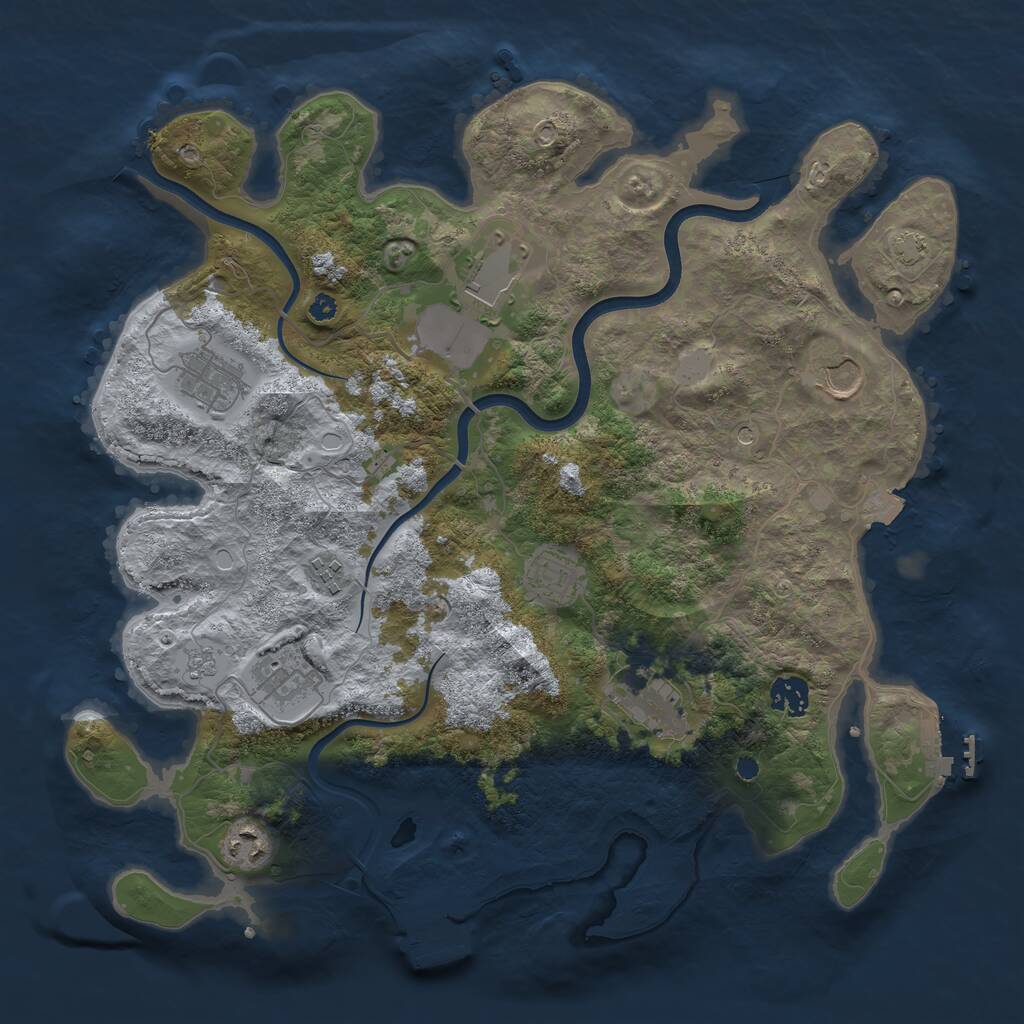 Rust Map: Procedural Map, Size: 3800, Seed: 42256479, 15 Monuments