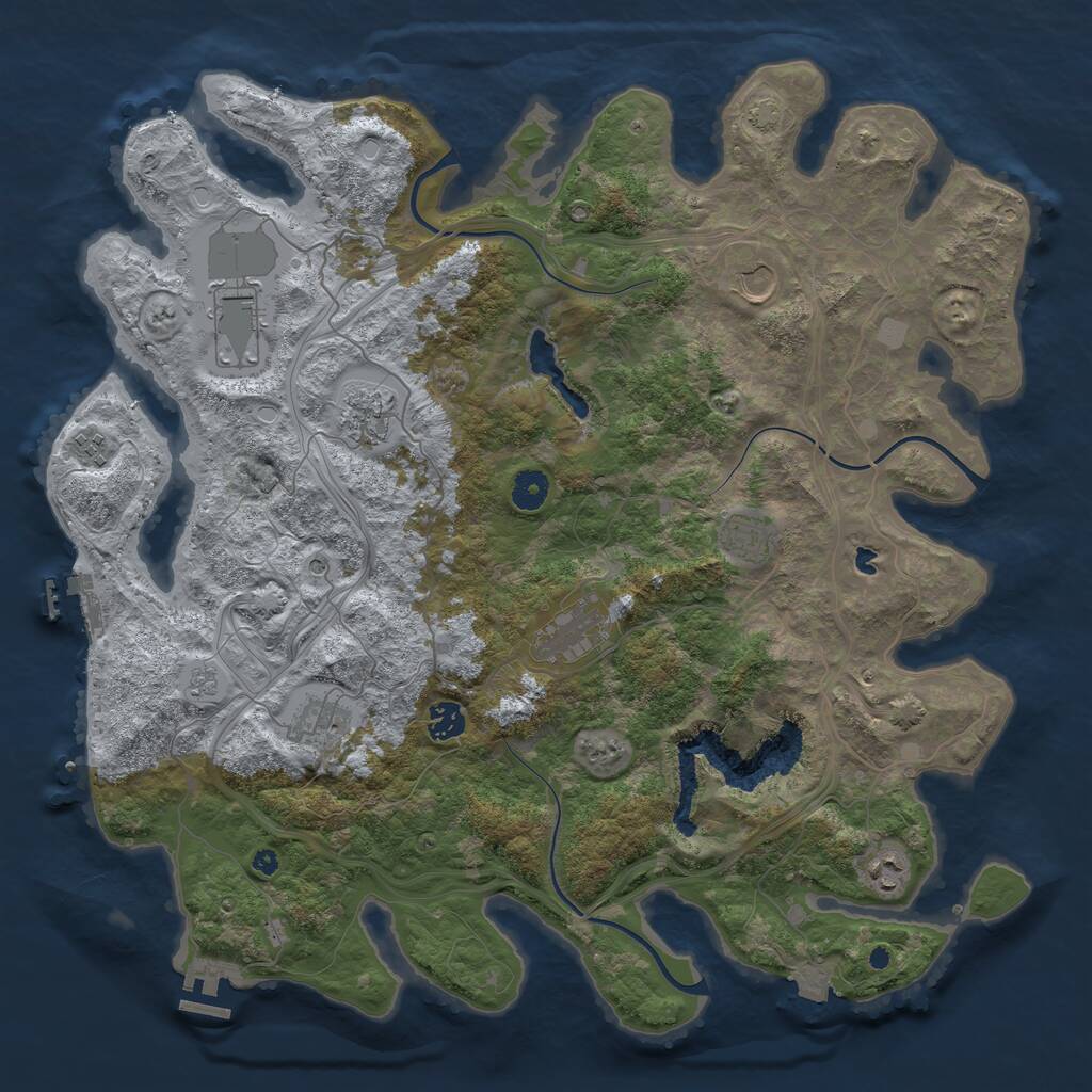 Rust Map: Procedural Map, Size: 4250, Seed: 1812824561, 15 Monuments