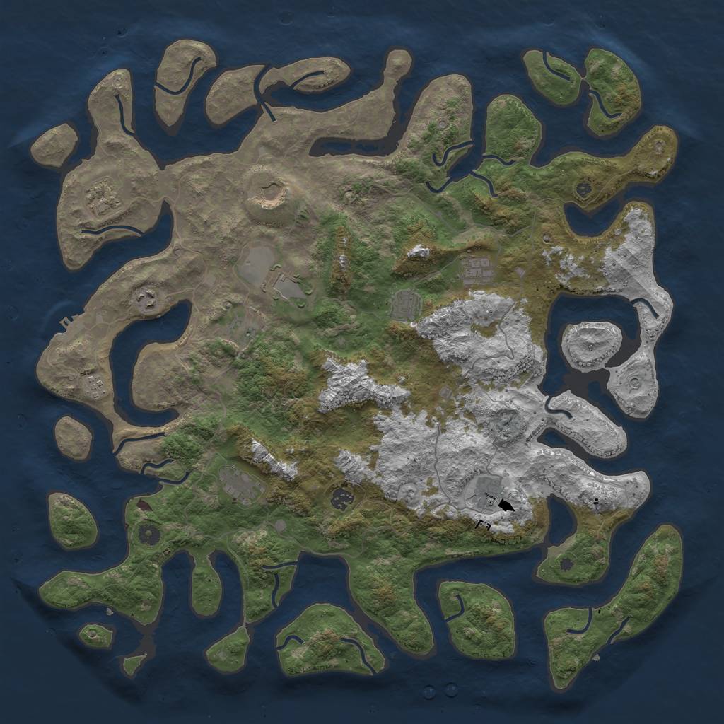 Rust Map: Procedural Map, Size: 5000, Seed: 70208, 15 Monuments