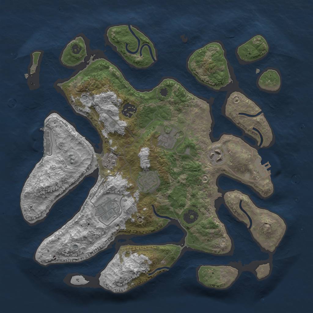 Rust Map: Procedural Map, Size: 3300, Seed: 228, 11 Monuments