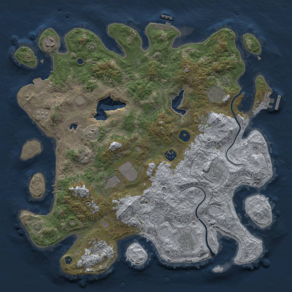 Rust Map: Procedural Map, Size: 4000, Seed: 266666624, 14 Monuments