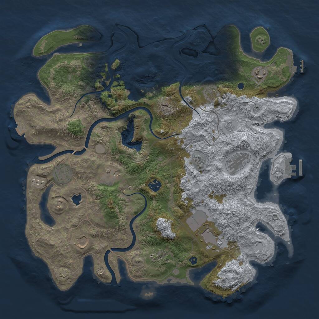 Rust Map: Procedural Map, Size: 4000, Seed: 24549039, 16 Monuments