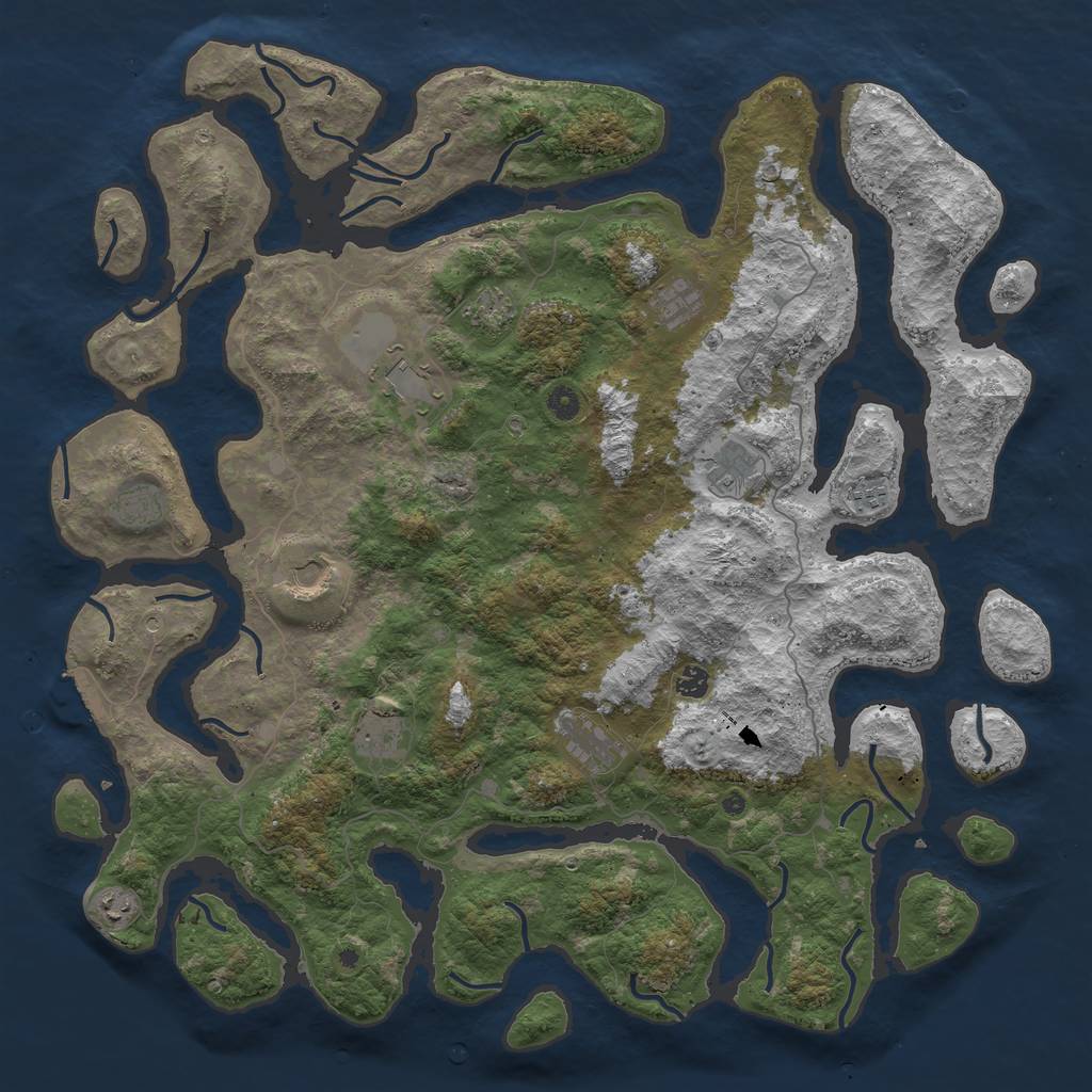 Rust Map: Procedural Map, Size: 5000, Seed: 13022019, 15 Monuments