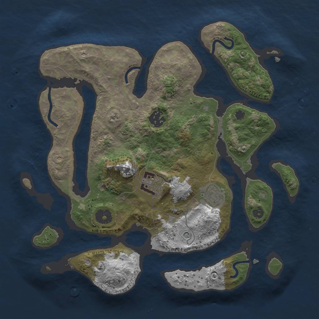 Rust Map: Procedural Map, Size: 3000, Seed: 6969696, 6 Monuments