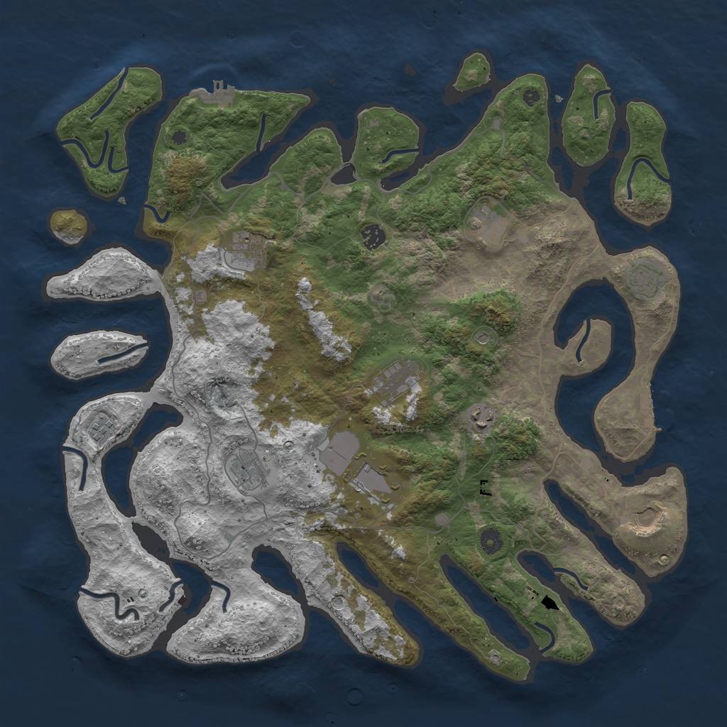 Rust Map: Procedural Map, Size: 4500, Seed: 78453721, 15 Monuments