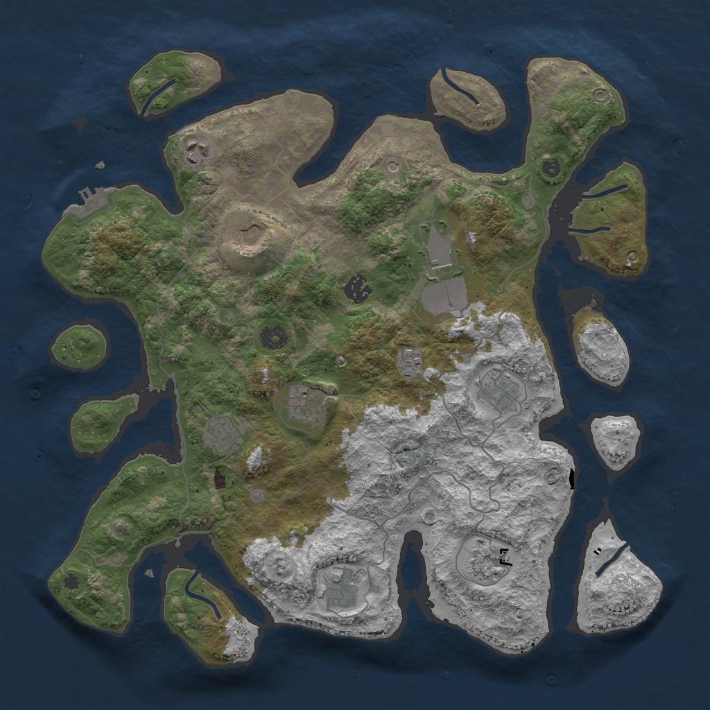 Rust Map: Procedural Map, Size: 4000, Seed: 1450097772, 14 Monuments