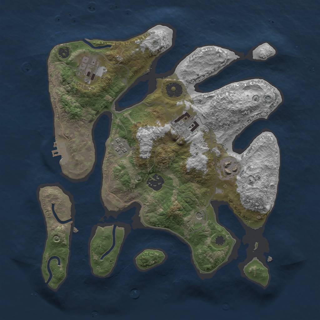 Rust Map: Procedural Map, Size: 3000, Seed: 29824131, 9 Monuments