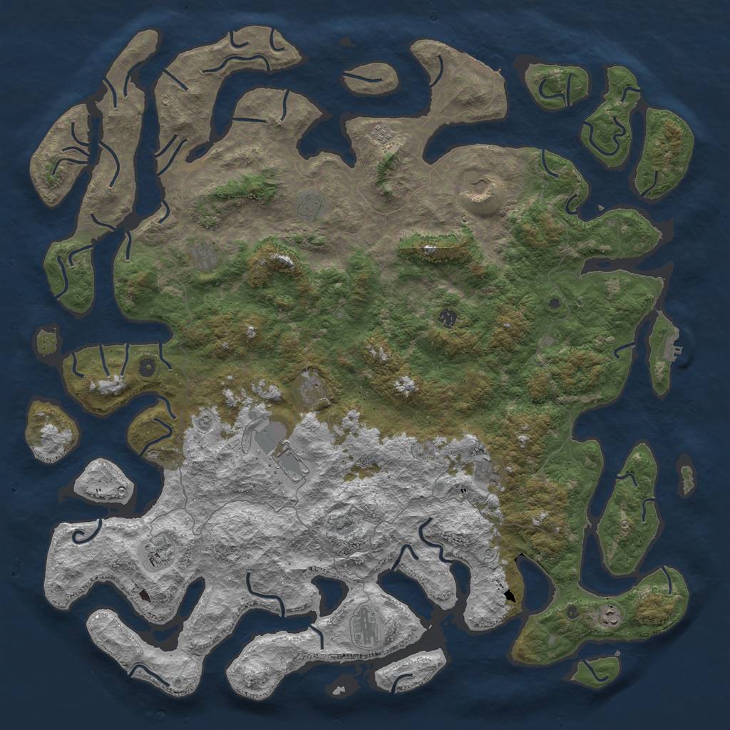 Rust Map: Procedural Map, Size: 6000, Seed: 2117526890, 16 Monuments