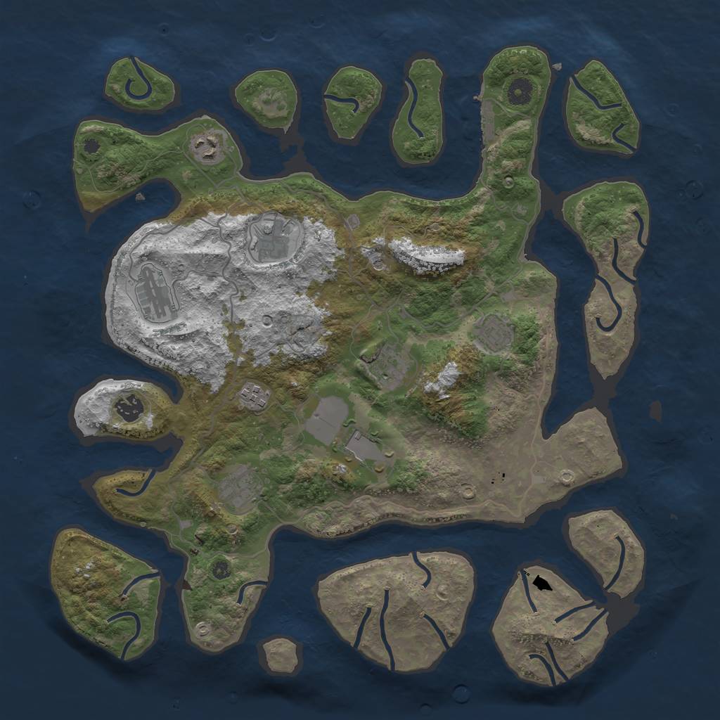 Rust Map: Procedural Map, Size: 4096, Seed: 97615114, 13 Monuments