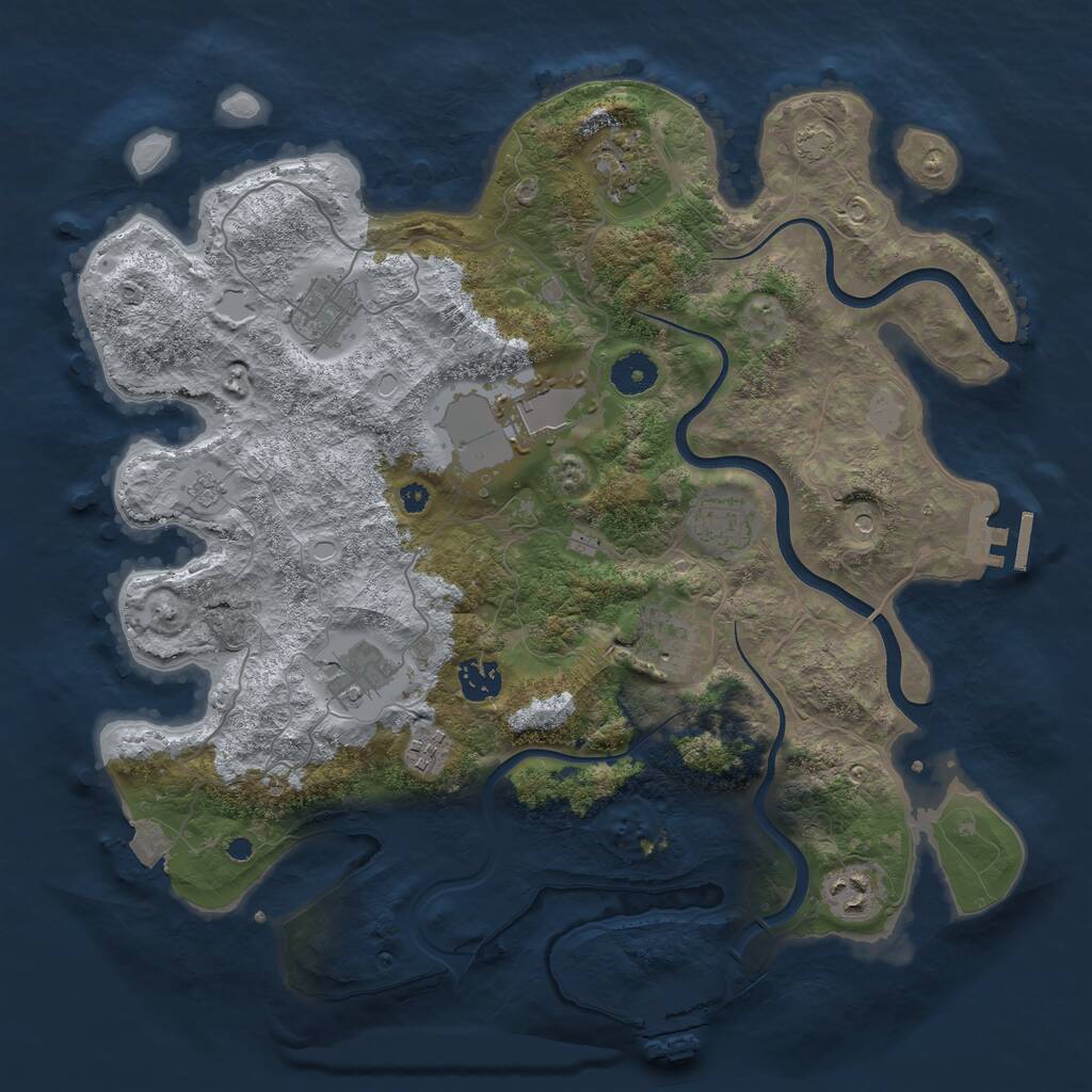 Rust Map: Procedural Map, Size: 3750, Seed: 724454953, 15 Monuments